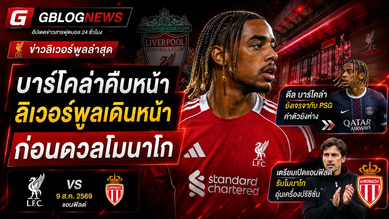 ข่าวลิเวอร์พูลล่าสุด เจรจาบาร์โคล่ายังติดค่าตัว พร้อมเตรียมเปิดแอนฟิลด์รับโมนาโก